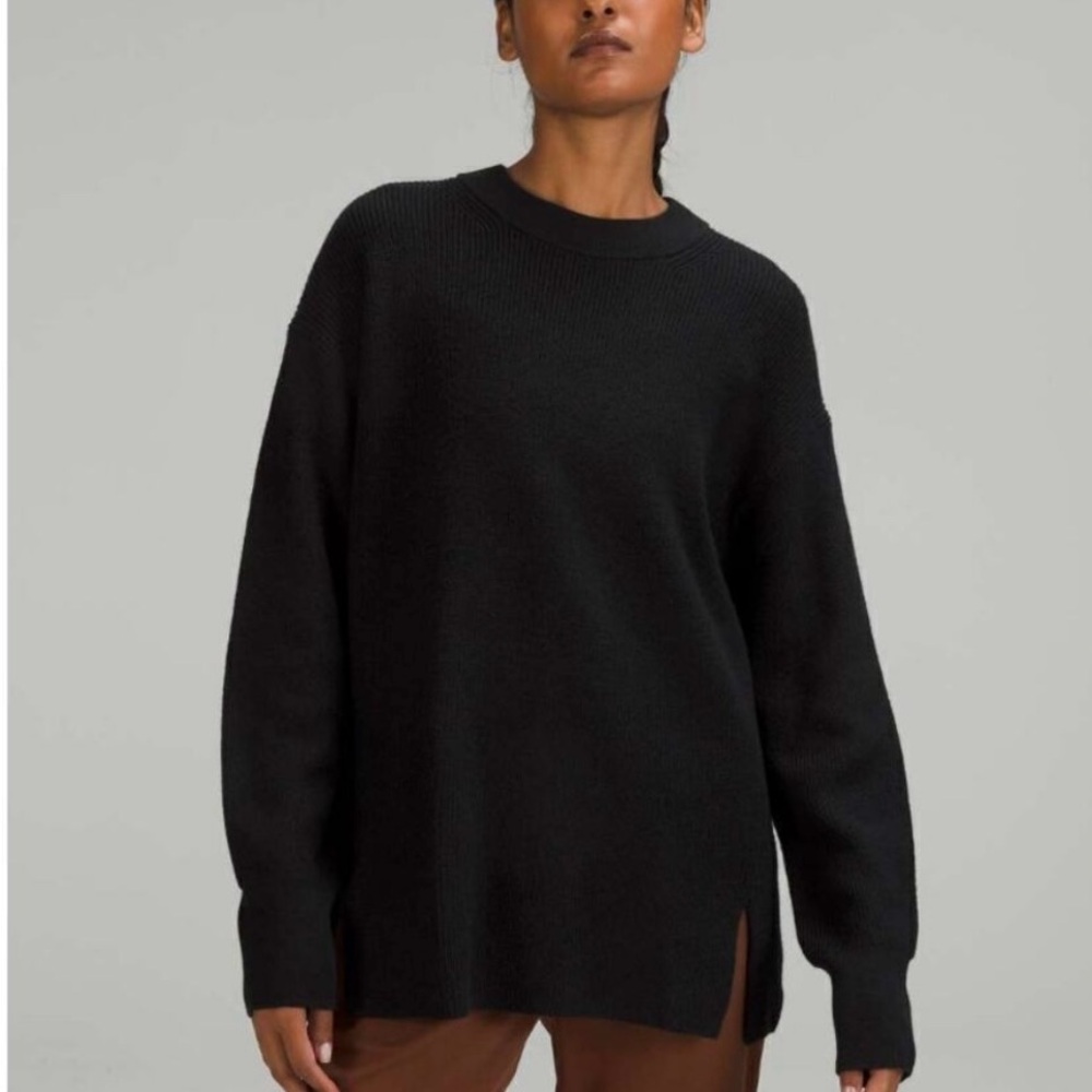 Lululemon Merino Wool Blend Ribbed Crewneck Sweater Women size 8